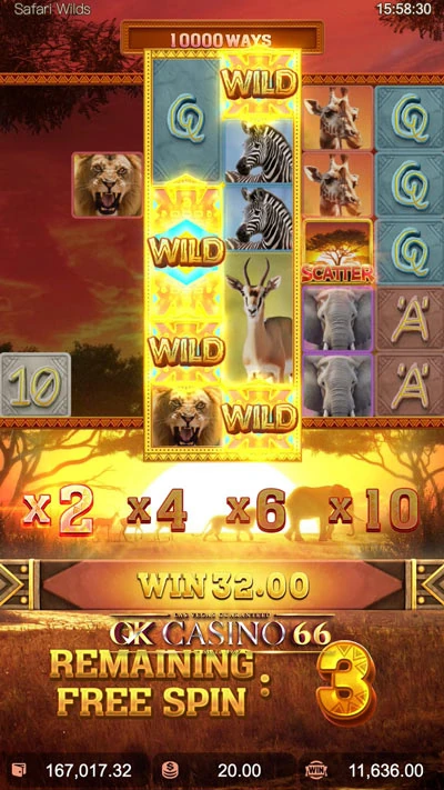 เกมสล็อต safari wilds game feature